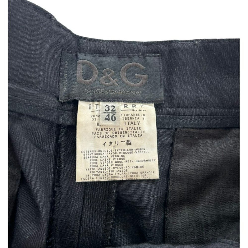 Dolce & Gabbana Womens 46 (30”) Black Pleated Wool Blend Ankle Pants Trousers - Picture 4 of 10